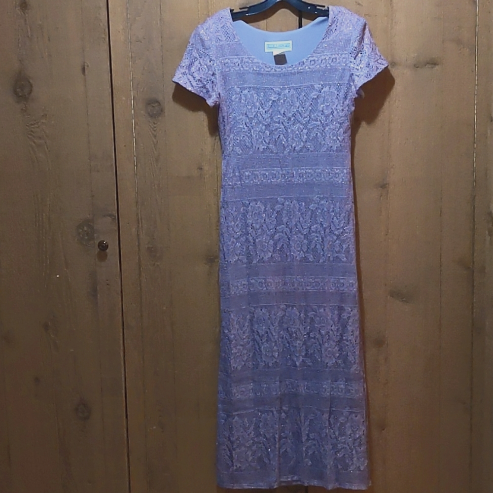 Vintage Jessica Howard Knit Lilac Maxi Dress